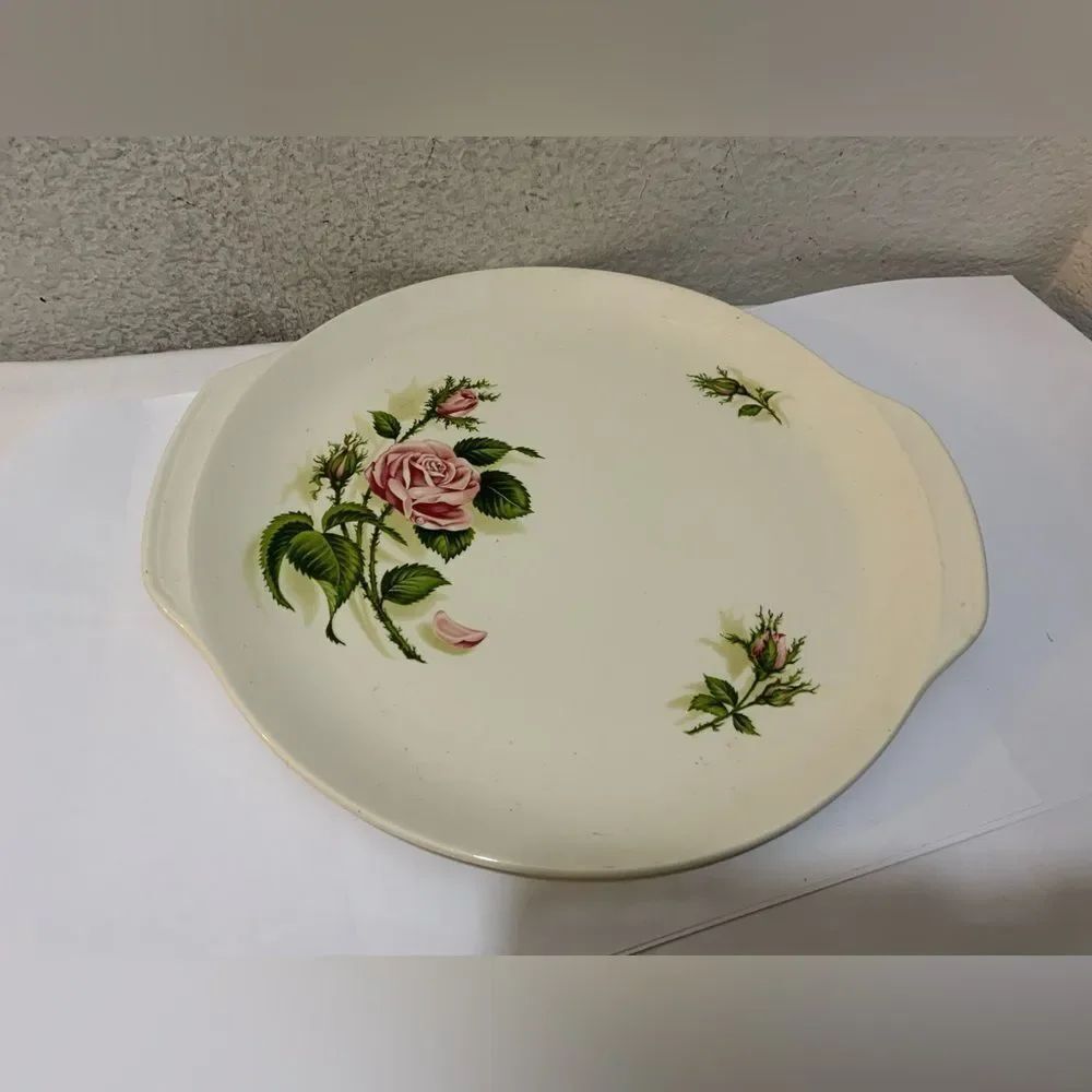 Universal Cambridge Vintage Ballerina Moss Rose Pattern 10 3/4" Serving Platter